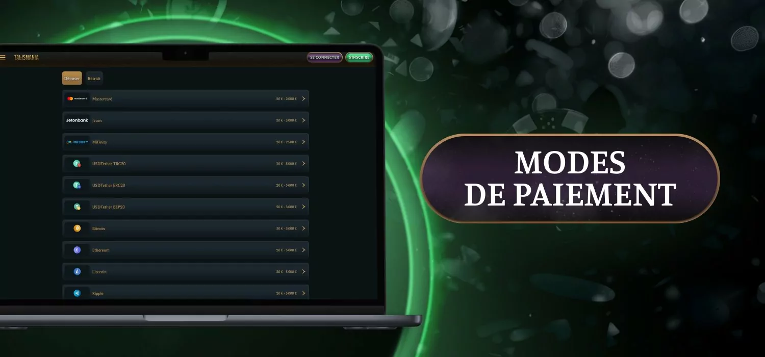 Modes de paiement chez Talismania